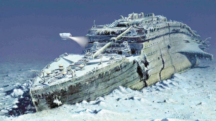 سفينة تايتنك بعد غرقها