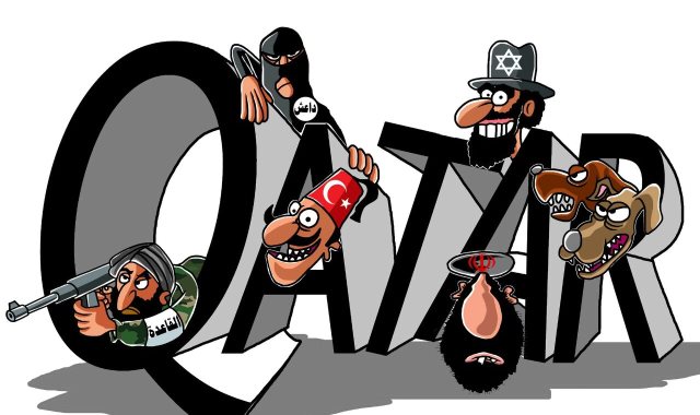 كاريكاتير عن دعم قطر للإرهاب