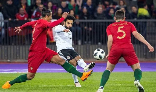 محمد صلاح في مباراة مصر والبرتغال