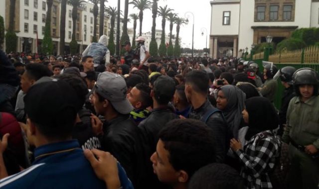جانب من وقفة طلاب المغرب الاحتجاجية 