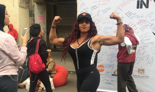 دينا عبد المقصود بطلة مصر في رياضة كمال الأجسام