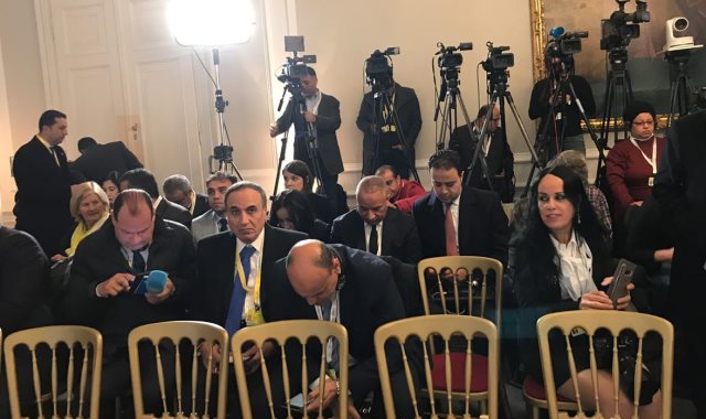 قاعة المؤتمر الصحفى بين الرئيس والمستشار النمساوى