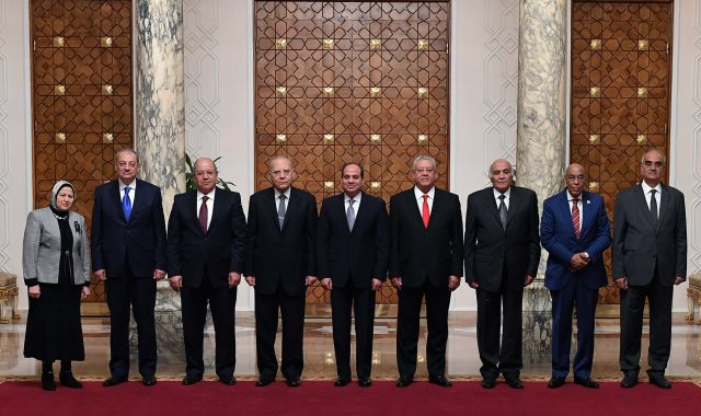 الرئيس عبد الفتاح السيسي مع أعضاء الهيئات القضائية