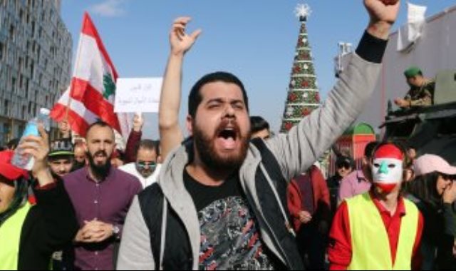 حتجاجات فى لبنان