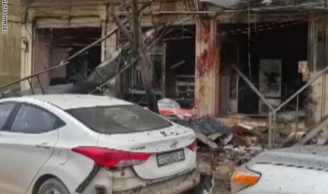 صورة لموقع التفجير الانتحاري بمدينة منبج السورية 