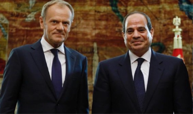 الرئيس عبد الفتاح السيسى و رئيس المجلس الأوروبى دونالد توسك