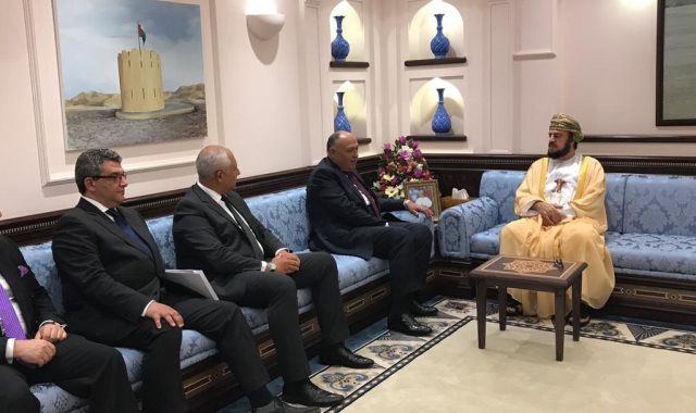 سامح شكرى يلتقى نائب رئيس وزراء سلطنة عمان 