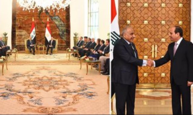 الرئيس عبد الفتاح السيسى مع رئيس وزراء العراق
