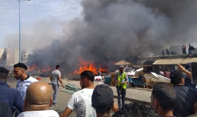 حريق سوق الخرده في العاصمة المغربية