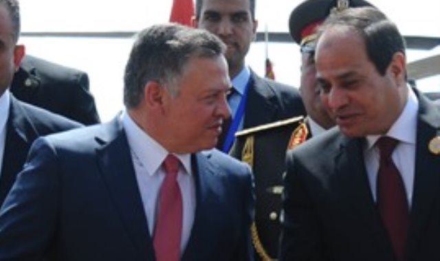 الرئيس عبدالفتاح السيسى أثناء استقبال العاهل الأردنى
