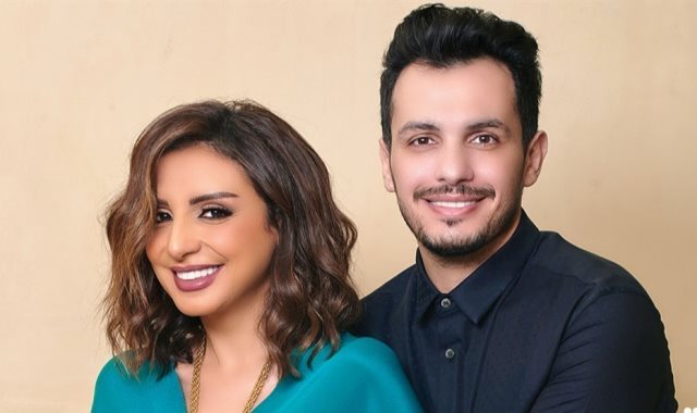 انغام وزوجها الموزع الموسيقي احمد ابراهيم 