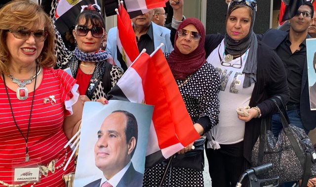 المصريون بأمريكا يحتفلون بالرئيس