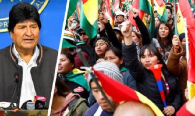 الرئيس البوليفي والمتظاهرون