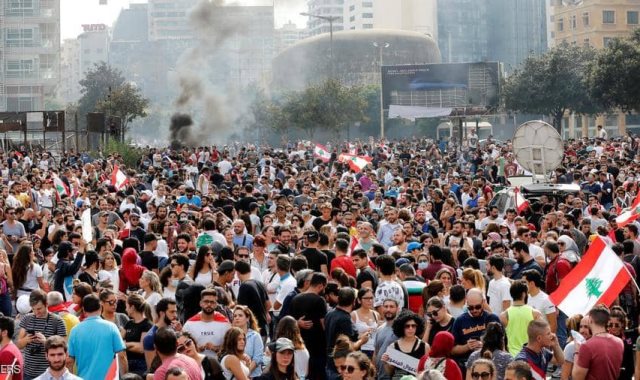 التظاهرات فى لبنان