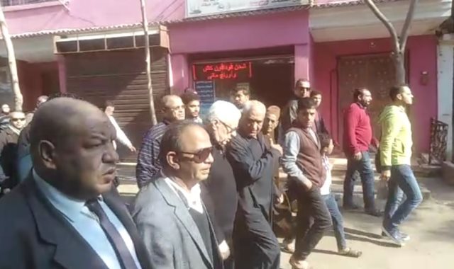 تشييع جنازة شقيقة مرتضى منصور بقرية بشالوش فى الدقهلية