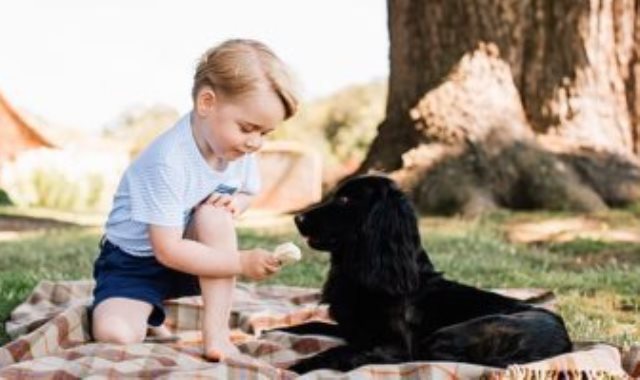 الأمير جورج مع الكلب الراحل لوبو