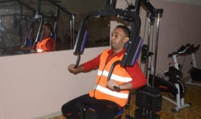 حسام محمد حسن أثناء التدريب
