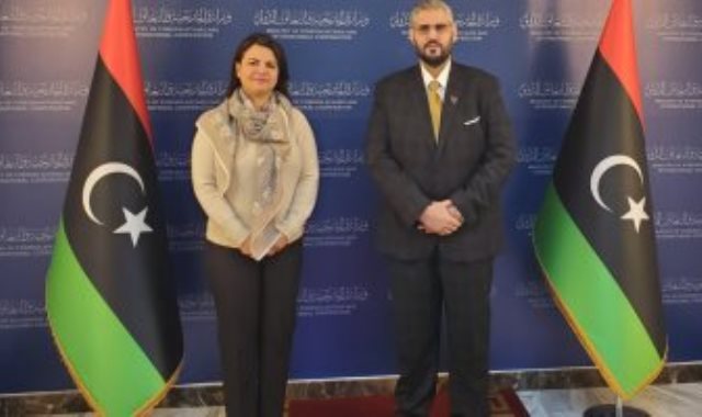 مندوب ليبيا الجديد لدى الجامعة العربية عبد المطلب ثابت ووزيرة الخارجية الليبية