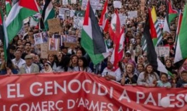 مظاهرات فى إسبانيا لدعم غزة