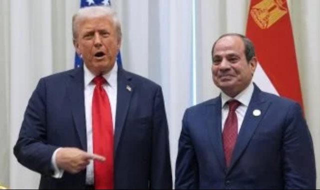 السيسي وترامب في المؤتمر السيسي وترامب في المؤتمر