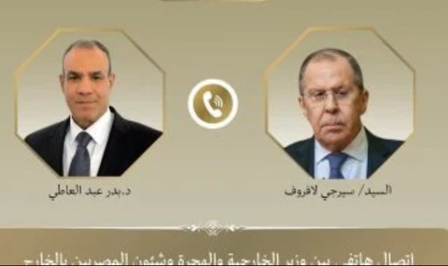 وزير الخارجية مع نظيره الروسى