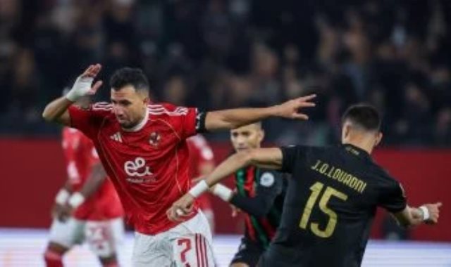 جانب من مباراة الاهلي والجيش الملكي في دوري أبطال أفريقيا