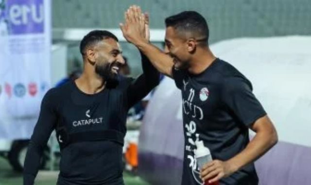 محمد صلاح ومصطفى محمد لاعبا منتخب مصر