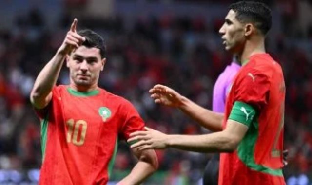 احتفال ابراهيم دياز لاعب المغرب أمام تنزانيا