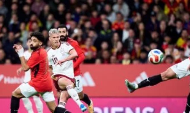 جانب من مباراة مصر وإسبانيا