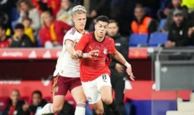 جانب من مباراة مصر وإسبانيا الودية