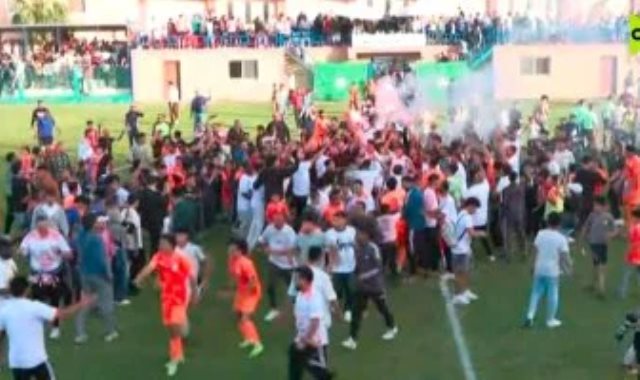 احتفالات فريق أبو قير للأسمدة بالصعود للدورى الممتاز