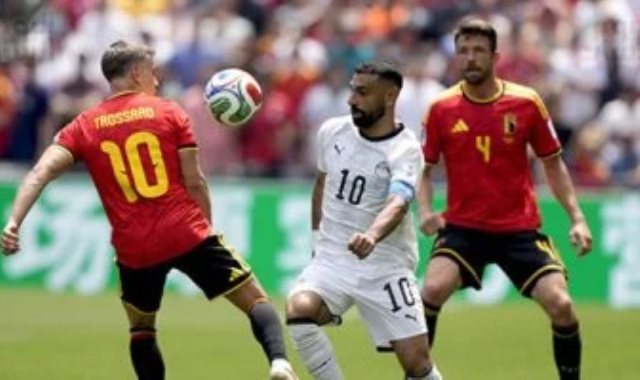 جانب من مباراة مصر وبلجيكا