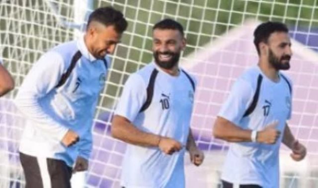 محمد صلاح فى تدريبات المنتخب