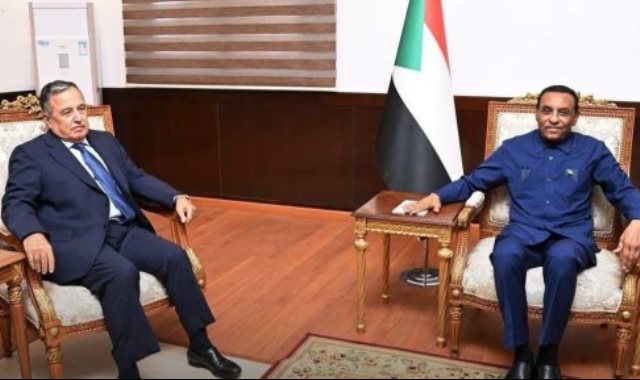 نبيل فهمي مع رئيس وزراء السودان