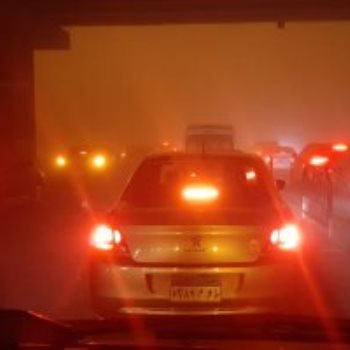عاصفة ترابية بطريق السويس الصحراوى
