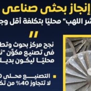إنفوجراف حول نجاح مصر فى تصنيع ناشر اللهب محليا