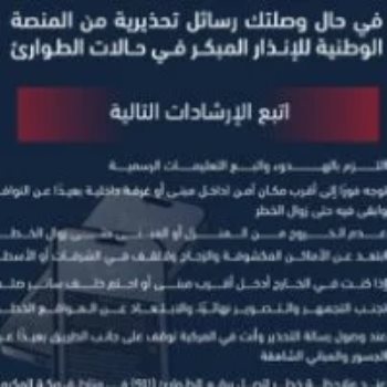 المنصة الوطنية للإنذار المبكر فى السعودية