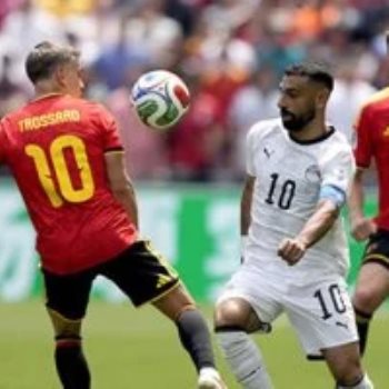 جانب من مباراة مصر وبلجيكا