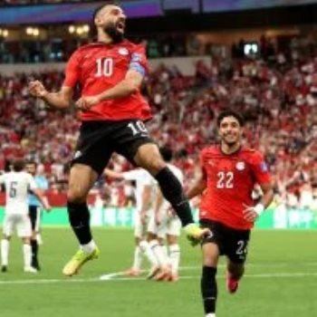 محمد صلاح بعد إحراز هدف مصر الثاني