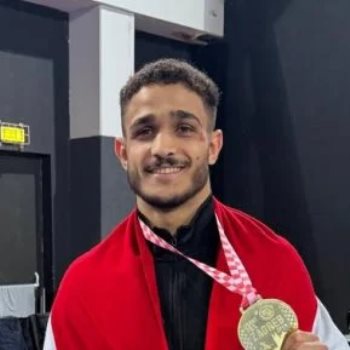 مصطفى حسين لاعب منتخب المصارعة