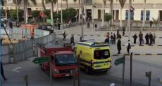 الإسعاف تشارك في نقل المصابين بحريق محطة مصر