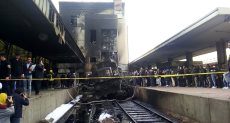 القطار المحترق فى محطة مصر 