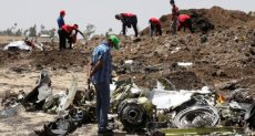 اثار حطام الطائرة الاثيوبية 