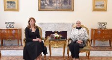 لقاء السيدة انتصار السيسى قرينة الرئيس عبد الفتاح السيسى، وقرينة الرئيس البلغارى