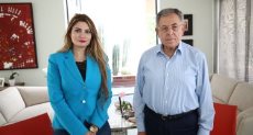 رئيس وزراء لبنان الأسبق فؤاد السنيورة ومراسلة اليوم السابع