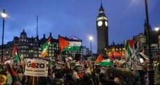 مظاهرات لدعم غزة أمام البرلمان البريطاني الأربعاء الماضى
